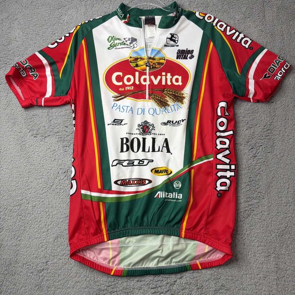 Vintage Giordana Colavita Cycling Jersey Olive Garden Size Large 4-50 Italy